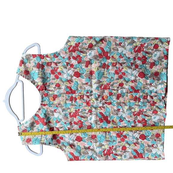 Handmade Vibrant Floral Button-Down Blouse Size M Cottagecore Summer Vintage - Picture 7 of 9